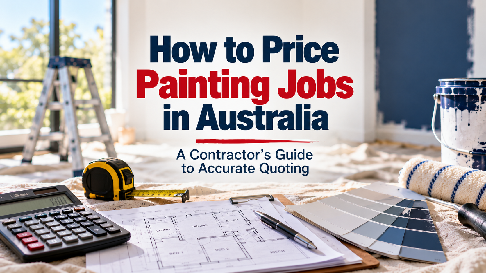 Painting contractor measuring a wall to prepare an accurate quote for a residential painting job in Australia